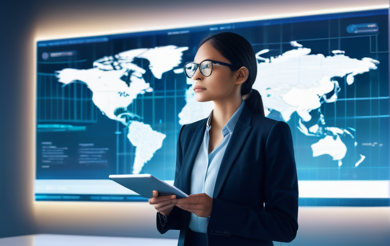 무역협상 과정에서 발생할 수 있는 법적 이슈 - **Prompt:** A highly detailed, realistic illustration depicting a professional, gender-neutral indiv...