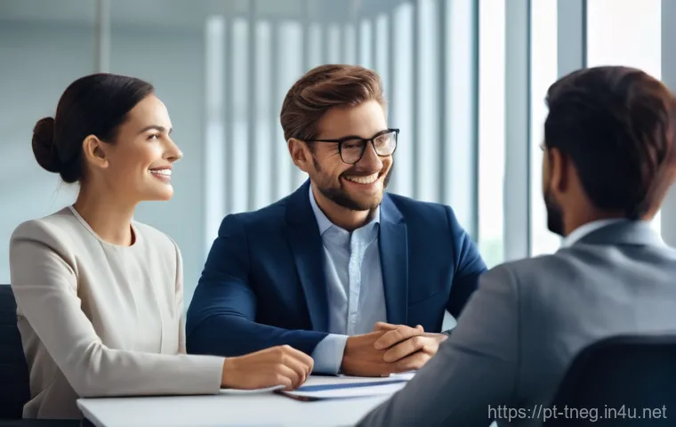 무역협상 시 상대방 심리 파악하는 법 - **Observing Subtle Body Language:**
    "A photorealistic image of two business professionals, a div...
