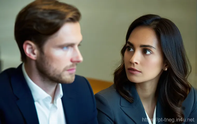 무역협상 시 상대방 심리 파악하는 법 - **The Essence of Active Listening and Empathy:**
    "A detailed, cinematic image showcasing two bus...